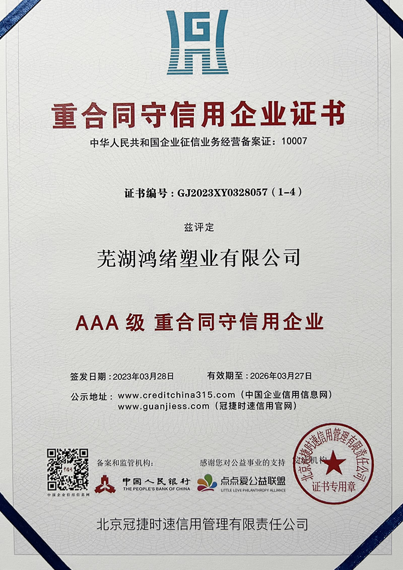 AAA級重合同守信用企業(yè)